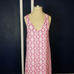 Myan Boutique Pink Geo Print Sleeveless Summer Dress Size Medium